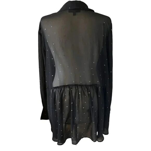 Lane Bryant Black Sheer Women’s Blouse with Gold Stars Size‎ 18/20 - Picture 5 of 9